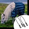 Pack of 4 Adjustable Elastic Horse Blanket Leg Straps for Secure Fit Double Clip Design Durable Stretch Replacement