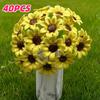 10/20/40pcs Hand-Pinched Ceramic Sunflower Flowers Realistic Decoration TV Cabinet Desktop Shelf Flower Ornament Home Decor Gift