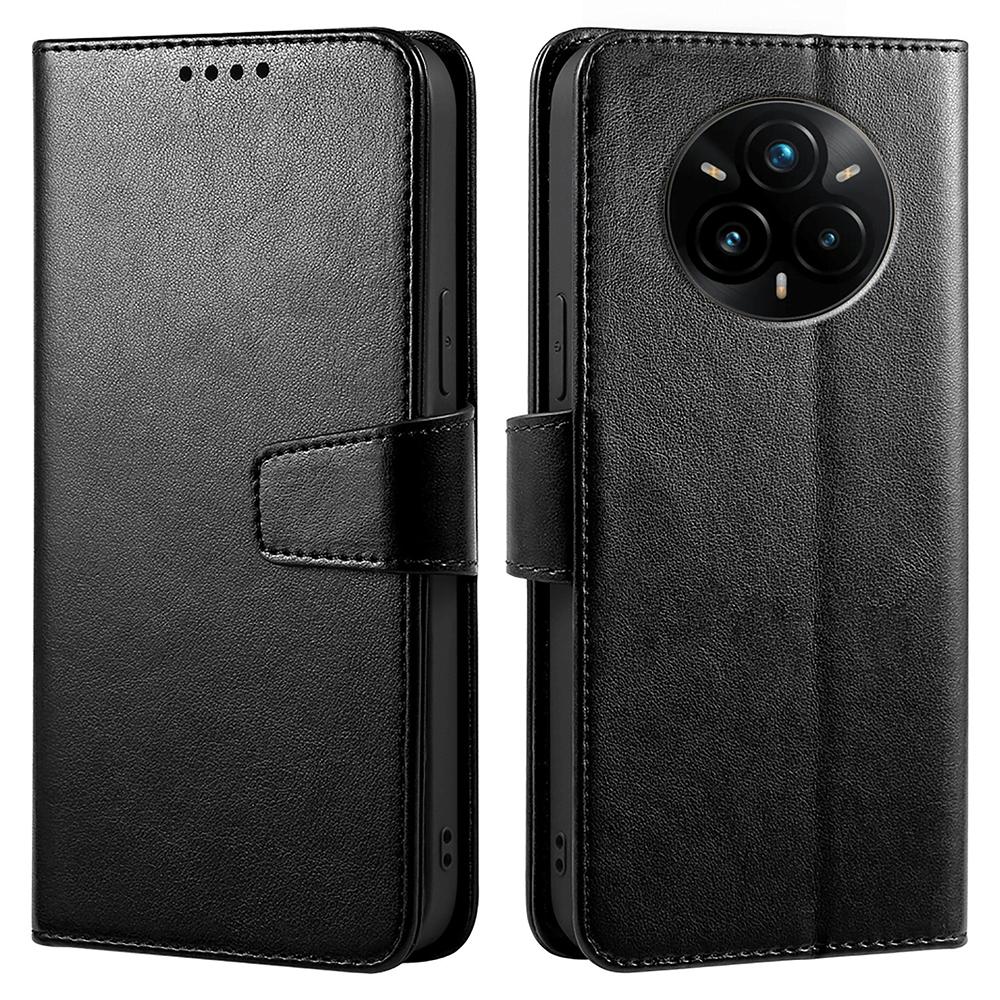 

For Realme 14 Pro+ 5G Case Stand Card Holder Wallet Leather Phone Cover Black