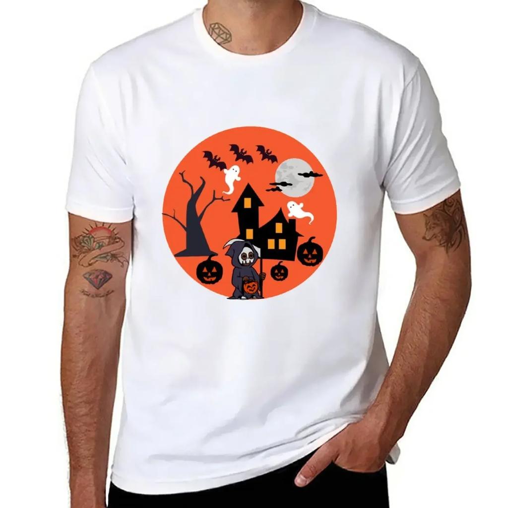 fall, Halloween, funny, cute,gift,ghost, bat T-Shirt summer tops aesthetic clothes mens t shirt
