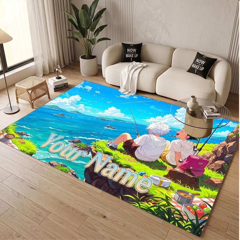 Custom Name Crystal Velvet Rug,Hunter × Hunter Comfortable Anti Slip Floor Mat For Room Decoration