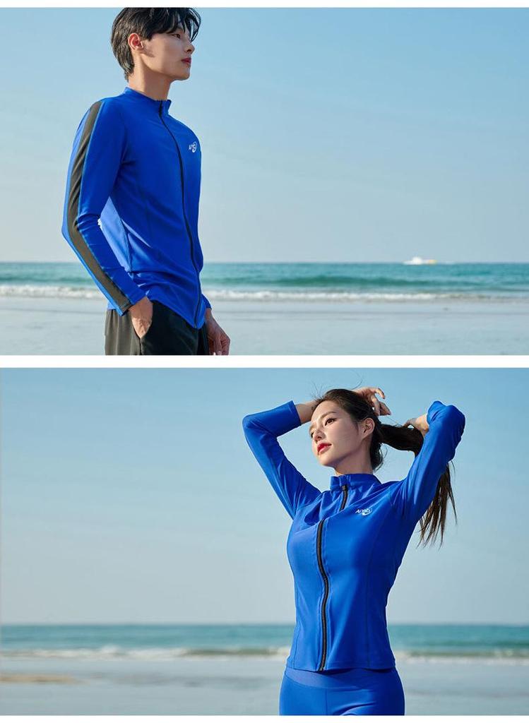 Unisex Jellyfish-Proof Diving Jacket: Sun-Protective, Quick-Dry, Chest-Padded, Long Sleeve Swimsuit for Couples.