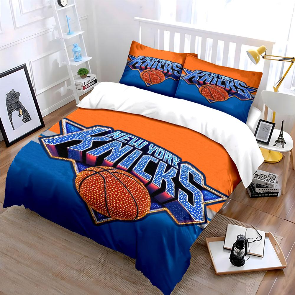 Set Biancheria da Letto Basket New York Knicks Set Copripiumino Copripiumino Federe (1 * Copripiumino 2 * Federe, senza piumino)