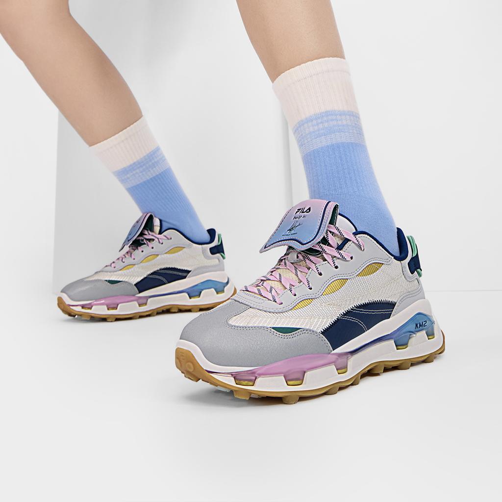 New FILA KM2 PO Casual Shoes Women's Milk White Lunar Rock Gray F12W433109FGL