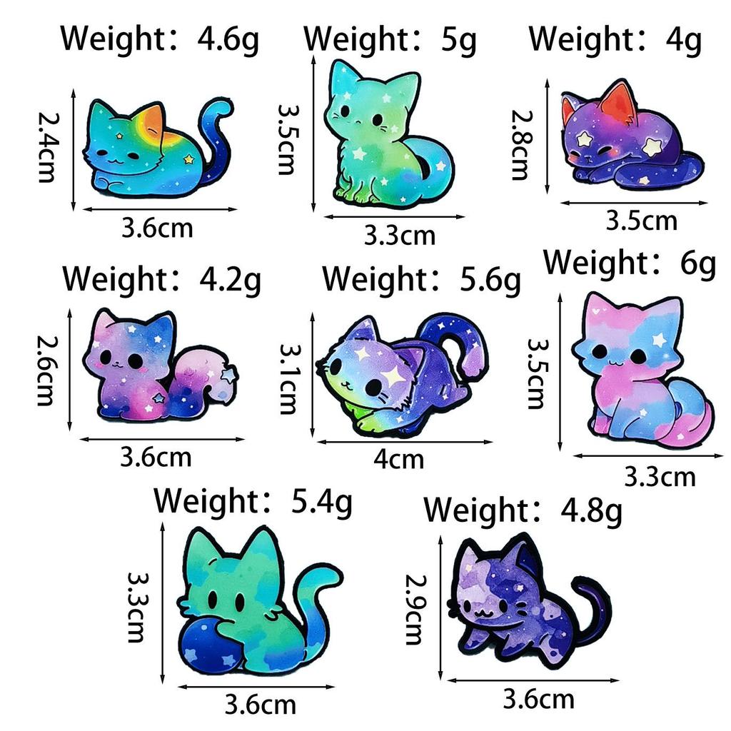 Gradient Cartoon Kitten Brooch: Cute Alloy Badge for Backpack & Clothing Decoration.