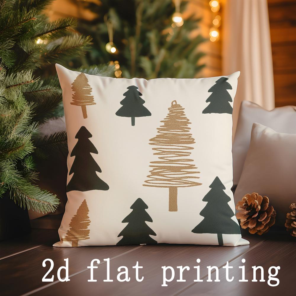 Home Decor Christmas Tree Patterns Pillow Covers for Decor Pattern Cushion Cover Suitable for Sofa Bedroom Car Pillow Cover