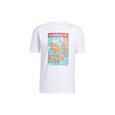 adidas Originals Summer Tongue Foam Print Logo Sport Round Neck Short Sleeve T-Shirt Men Tops White GN3900