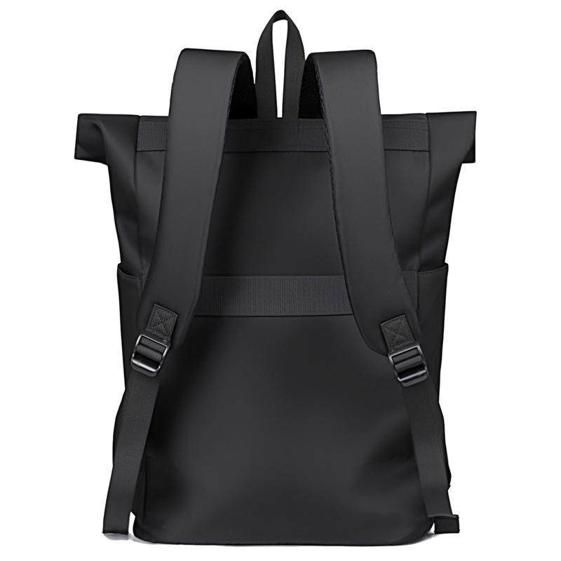 Herrryggsäck med rulltopp, vattentålig, för bärbar dator: Stor kapacitet för arbete, resor och högskola.