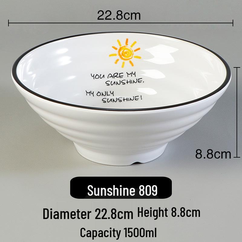 Melamine Ramen Bowl: Porcelain-Like, Large Mala Tang Soup & Noodles Bowl for Wontons & Luosifen