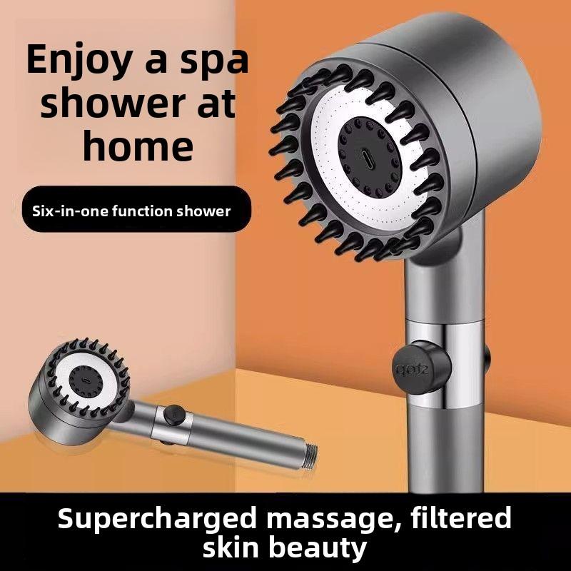 

Ношение распылителя, душевой лейки под давлением, ручного смесителя, обогревателя для ванной комнаты, водосбережение и повышение давления 1pc серый