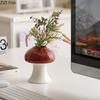 Creative Mushroom Shape Ceramic Vase Plant Pot Table Decoration Flowers Arrangement Artificial Flower Vases Room Aesthetic Decor