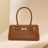 Dámská tkaná crossbody taška s velkou kapacitou, elegantní, na rameno, s magnetickým uzávěrem, měkká, strukturovaná