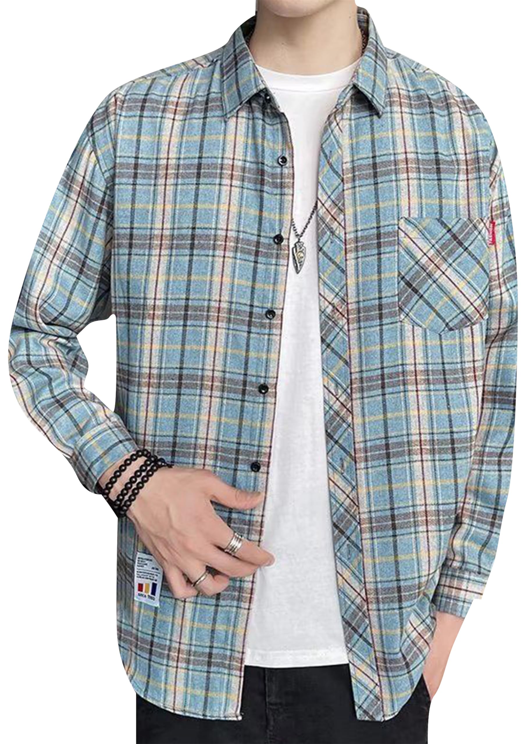 

EIDEFE Check Plus Sweat Stain Casual Shirt for and Size 2XL Men s Shirt, Size, Resistant, Comfortable, Lightweight, Spring, Summer, Autumn, Winter,