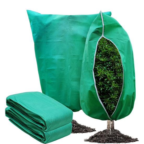 Plant Cold Proof Cover Freeze Protection Cover with Zipper Drawstring Breathable Frost Blanket for Outdoor Winter Shrubs Trees Potted Plants