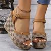 Mode 2024 Nouvelles Chaussures pour Femmes Chaussures de Mode Pantoufles Décontractées Été Imprimé Vintage Pantoufles à Bout Ouvert Légères et Confortables