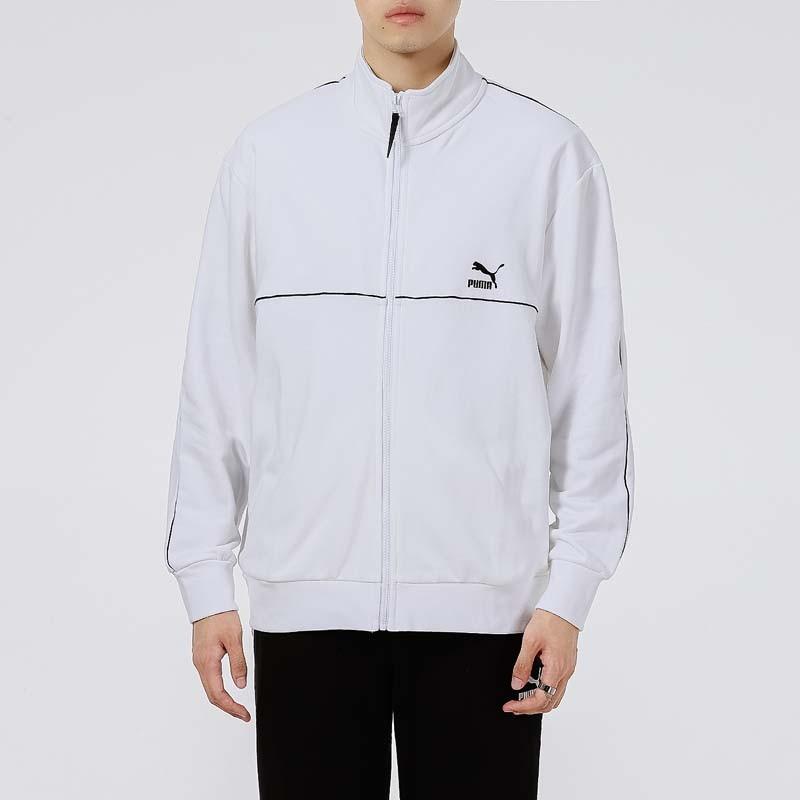 Puma Running Training Breathable Sports Stand Collar Jacket Men Jackets White 531706-02