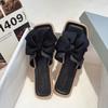 Women's summer wear sweet bow beach slippers seaside casual non-slip soft-soled cool slippers