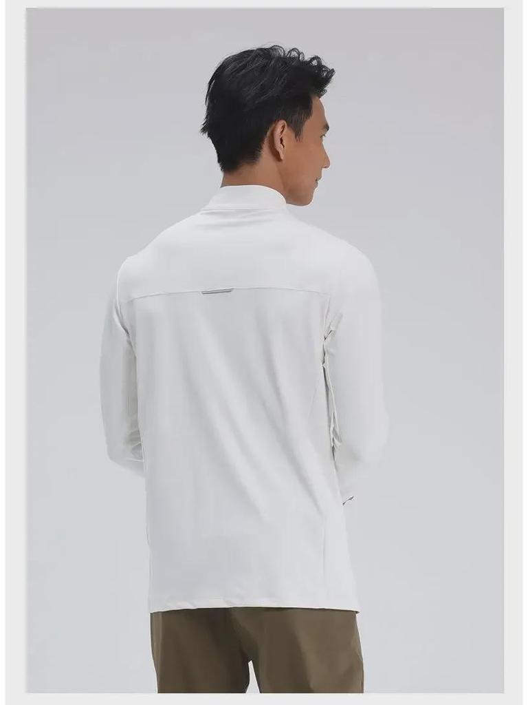 Herren Slim Fit Stehkragen Yoga- & Laufjacke