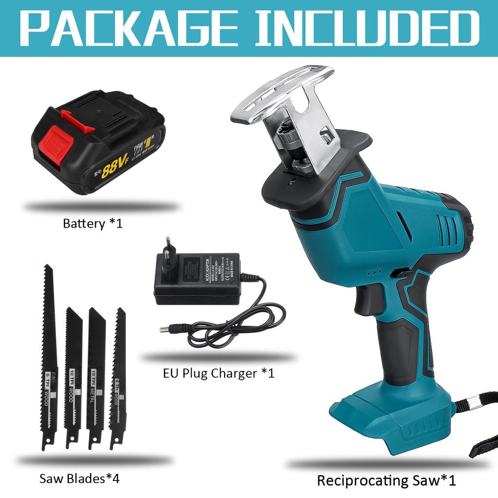 

Аккумуляторная сабельная пила 18 В, регулируемая скорость, цепная пила, резка дерева, металла, ПВХ-труб, сабельная пила, электроинструмент 1*Battery