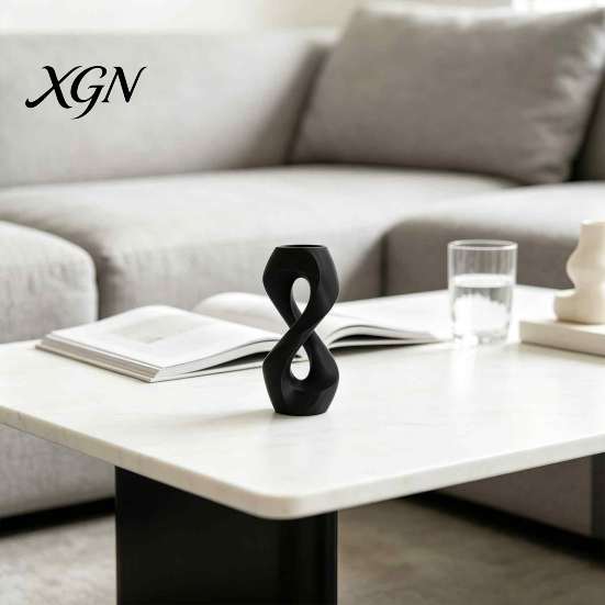 High End Shelf Decor Minimalist Abstract Sculpture, Modern Geometric Art Ornament, 3D Printed Sculpture Desktop Statue for Home Living Room