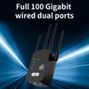 1200M four wire indoor and household  5G extension WiFi network signal amplifier black European standard plug