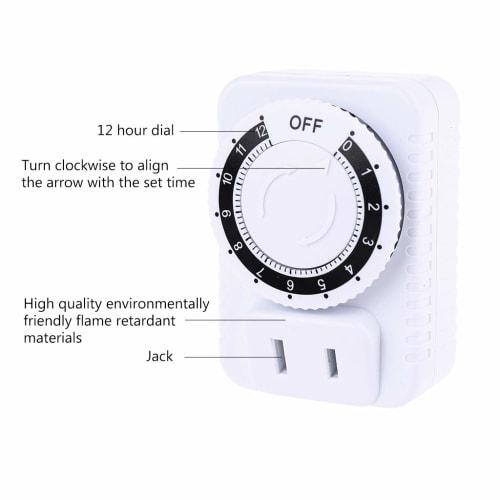 Upgraded 12-Hour Plug-in Mechanical Timer for Kitchen Home Office Appliances