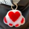 Kitten Paw Rex Rabbit Fur Keyring Pendant - Cute Plush Ball Bag Charm Birthday Gift
