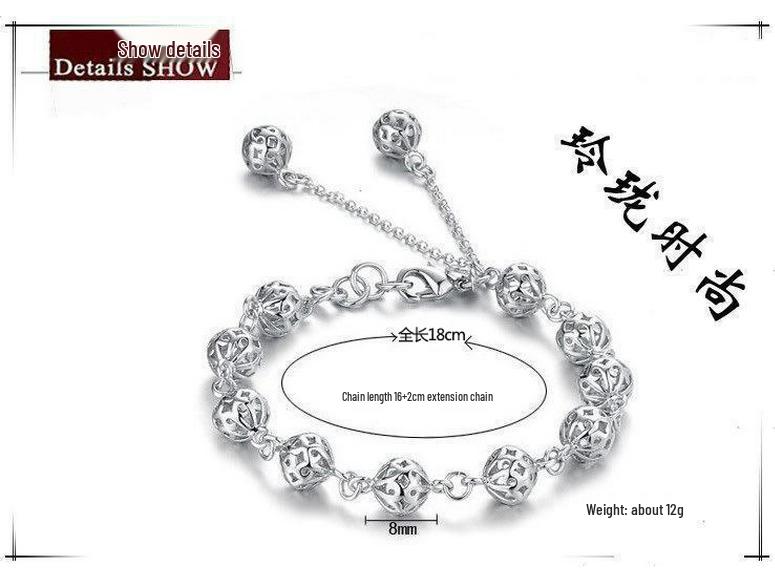 Weihua Silver-Plated Korean Crystal Bracelet for Women