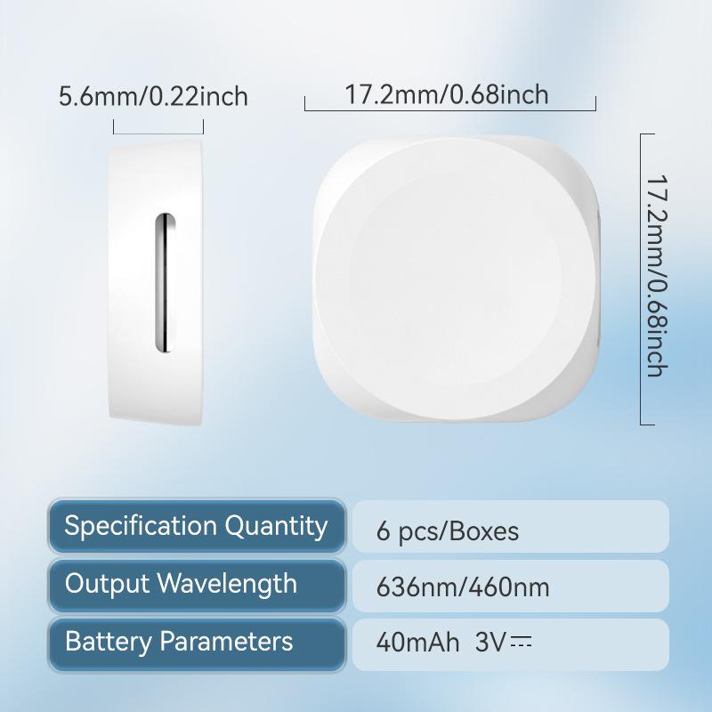 Red Blue LED Light Skin Care Patch, Portable Mini LED Photon Facial Beauty Device for Home Face Skincare