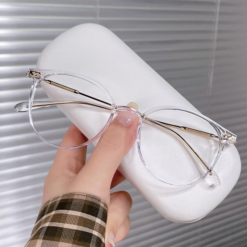 Anti Blue Eyeglasses Korean Retro Round Anti Radiation Glasses Metal Frame Eyeglasses For Women/Men