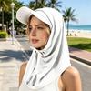 2 Pcs/Set Adjustable Fit Sun Hat with Built-In Drawstring Shawl Extended Brim Full