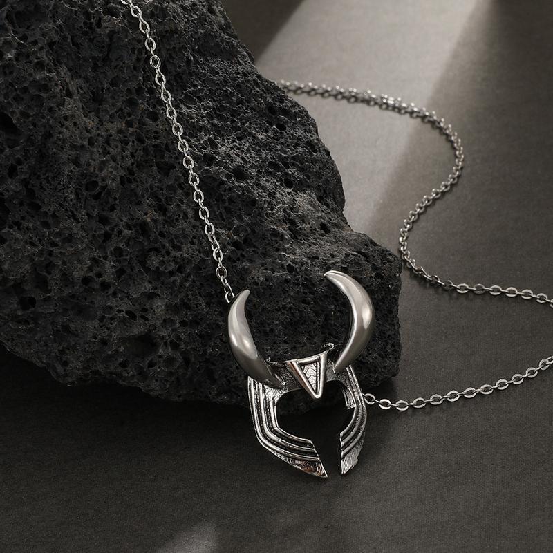 European and American Bull Head Pendant Street Hip Hop Retro Simple Fashion Punk Style Bull Horn Necklace Accessories