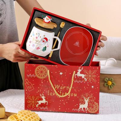 Kreatives Weihnachts-Cartoon-Nikolaus-Kaffeebecher-Geschenkset