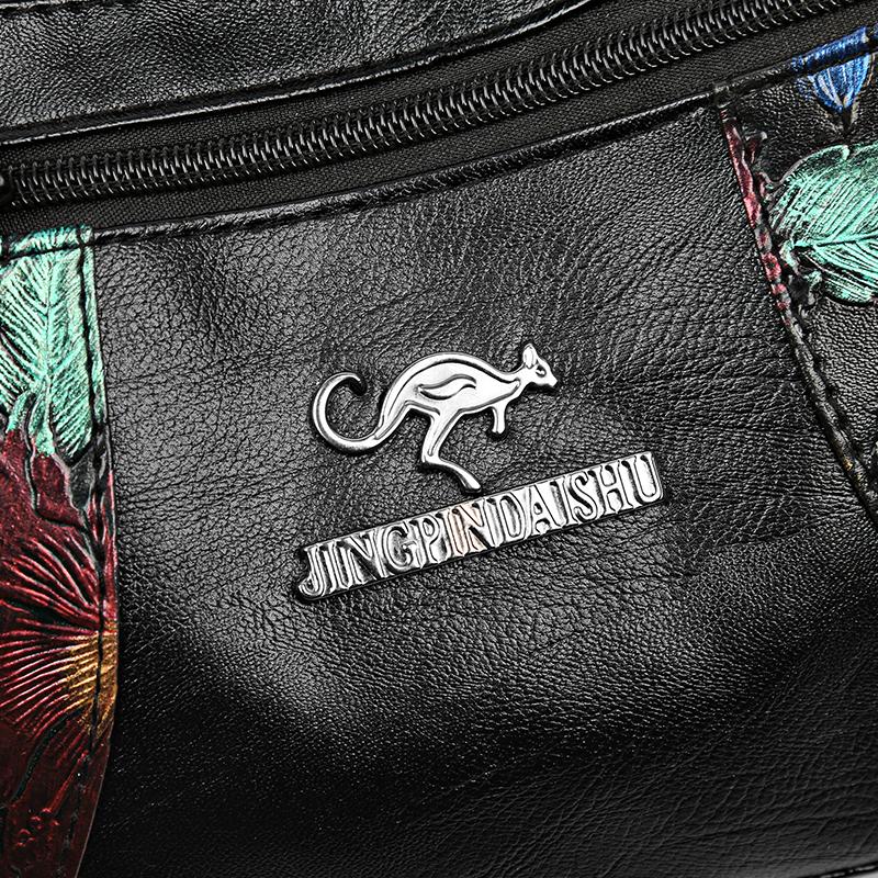 Middle-Aged Women's Large Capacity Bag Soft Leather Shoulder Crossbody Bag for Mom