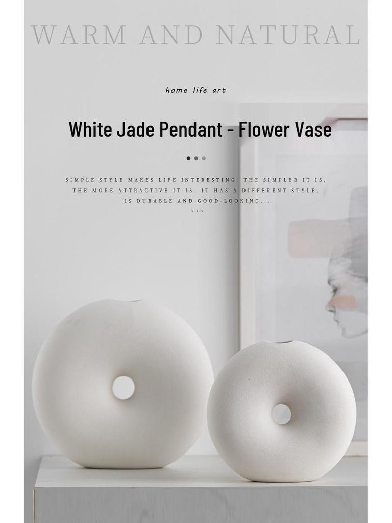 Yuhuan Wabi-Sabi Ceramic Art Vase - French Luxury Decor Ornaments with Flowers