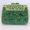WHTUOHENG Green Diamond  Evening Clutch Handbag Girls Big Rhinestones For Women Rose Red Purses Ladies Party Prom Lady Bags