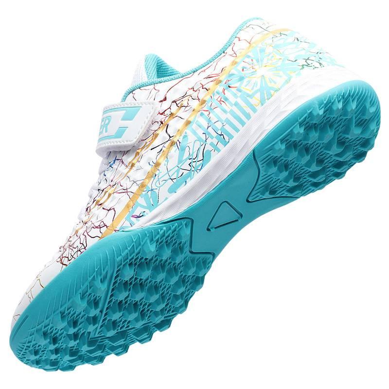 Children's football shoes boys and girls Velcro primary school students indoor short broken diced sports training shoes