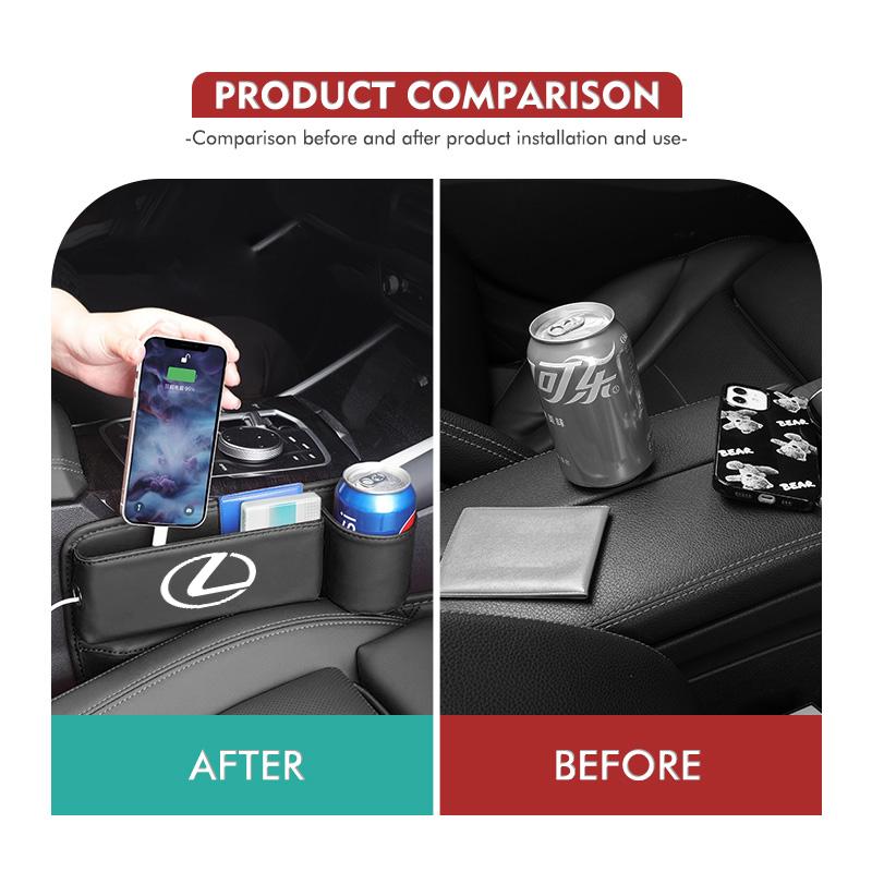 Multifunction Car Seat Gap Storage Box Organizer Pocket Cup Holder Interior Accessories For Lexus RX350 IS250 IS200 GS300 LX570HZ3