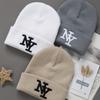 1/2/3Pcs Unisex Winter Beanie Hats, Solid Color Knitted Warm Outdoor Caps With Embroidered Hand Washable