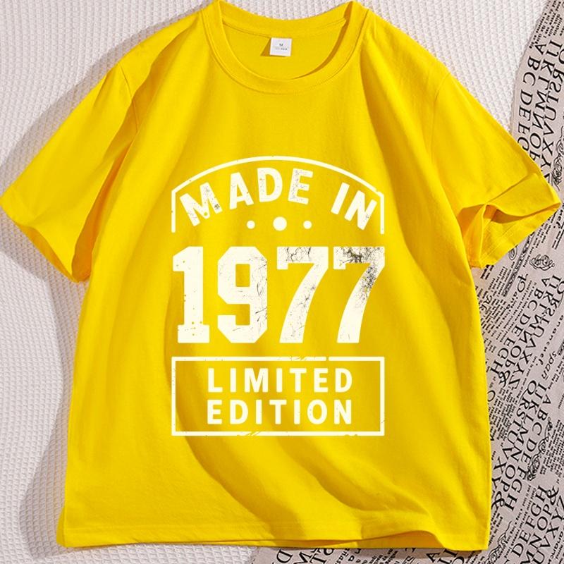 Mens Retro 1977 Limited Edition TShirt Regular Round Neck Design Clothes Comfortable Cotton Short Sleeve T Shirt Y2k Clothes