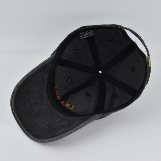 Unisex-Baseballkappe, Stickerei, verwaschen, Used-Look, lange Krempe, verstellbares Loch für Pferdeschwanz, UV-Schutz, Sonnenschutz, leichte Schirmmütze für Erwachsene im Freien