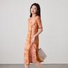 New Chinese Style Retro Print Straight Dress