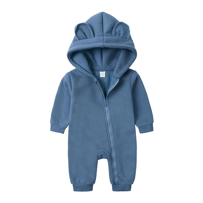 Baby Boys Girls Clothes Long Sleeve Rompers Solid Hoodies Bear Jumpsuit Costume Infant Onesies Bodysuit Newborn