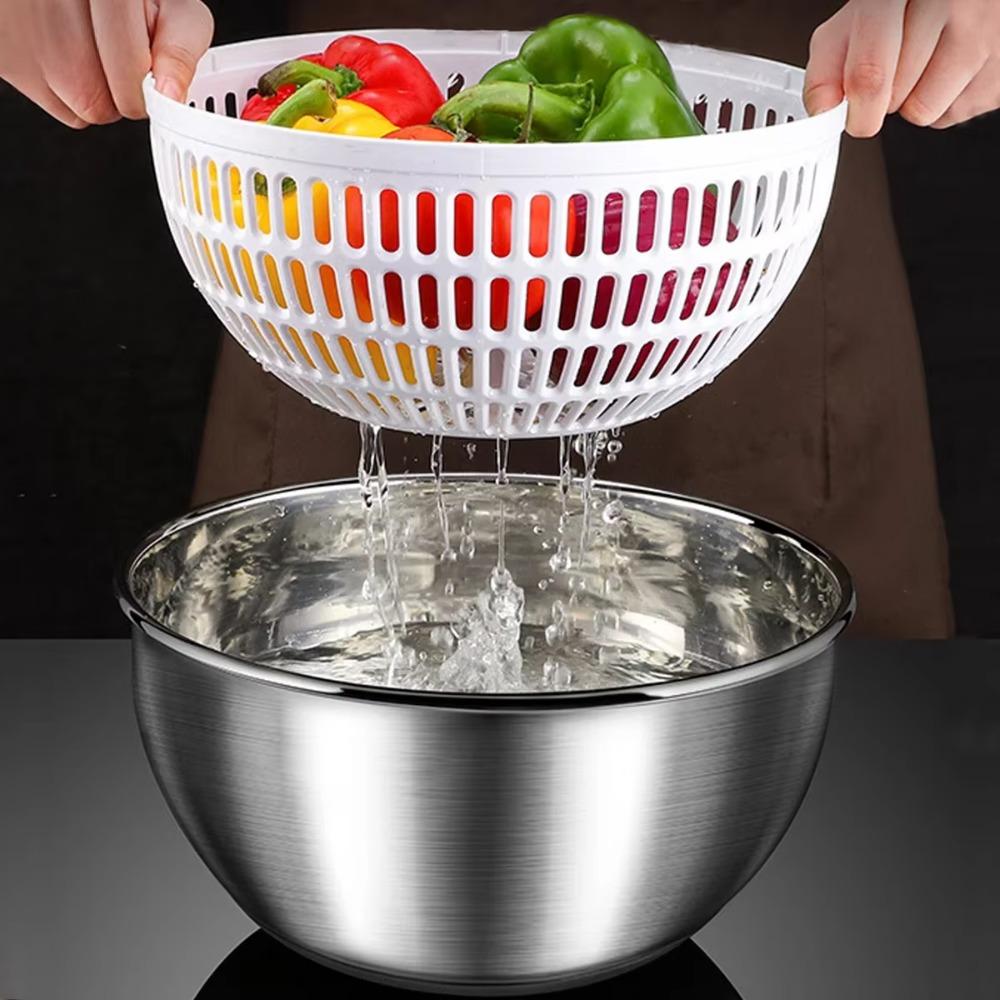 Stainless Steel Vegetable Dehydrator 3.5 L Fruit Washer Vegetable Drain Basket Restaurant
