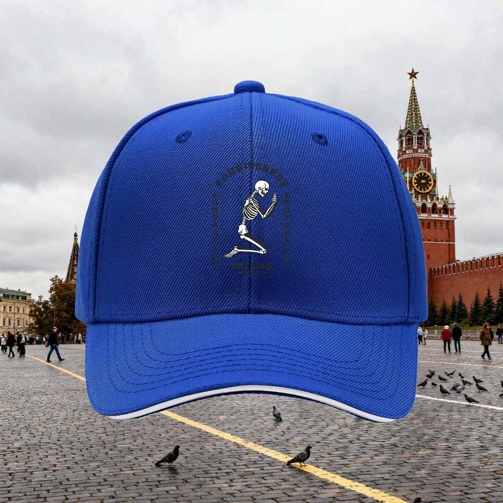Kneeling Skeleton Forgiveness Compassion Baseball Cap Unisex Polyester Casual Adjustable Spiritual Hat