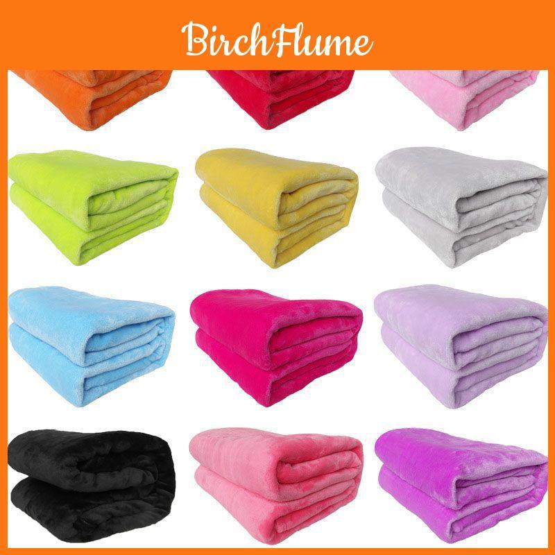 Soft Warm 22 Solid Colors Flannel Plush Fleece Blanket Ideal For Cozy Nights