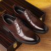 Leather shoes men's cowhide casual lace-up pointed soft sole trendy men's suit commuter office shoes 2025