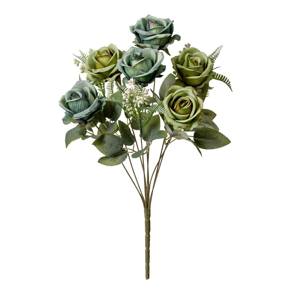DIY 6 Heads Silk Rose Bouquet Fake Flowers Home Party Ornament