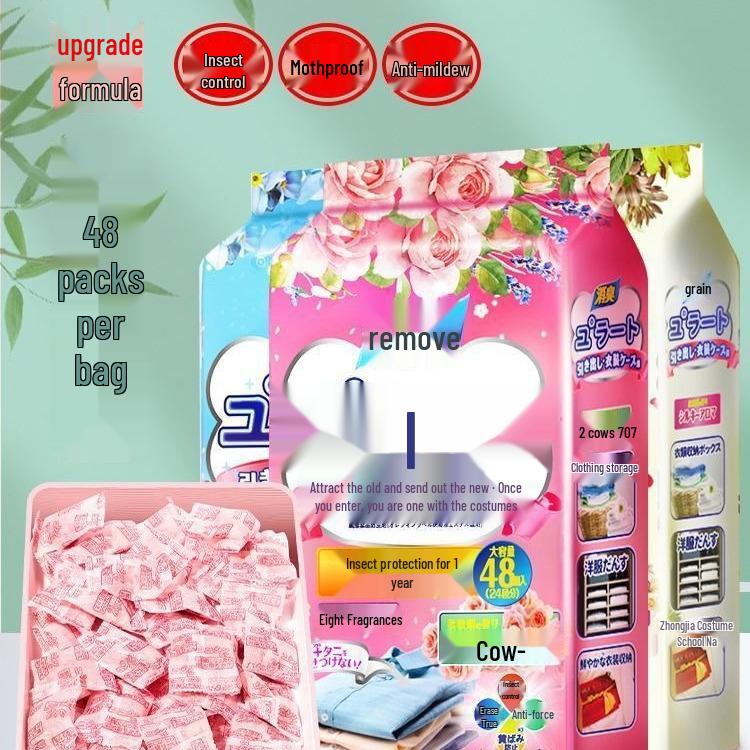 Floral Camphor Wardrobe Freshener & Insect Repellent: Mold, Moth, Mite, and Cockroach Protection Sheets and Balls