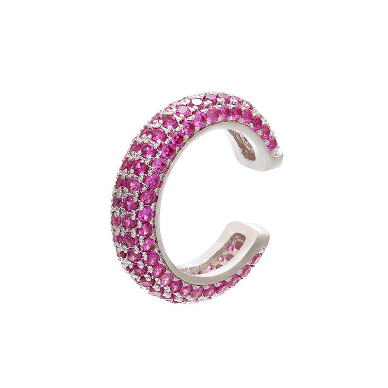 Bead Buckle Jewelry Micro-Inlaid Colored Diamond Ear Bone Clip Color Zirconium Simple Ear Clip Earrings Copper 18K Gold-Plated Ve131